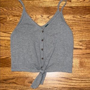 cropped gray tank top
